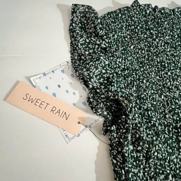 Sweet Rain Green and White Floral Dress - Picture 10 of 13